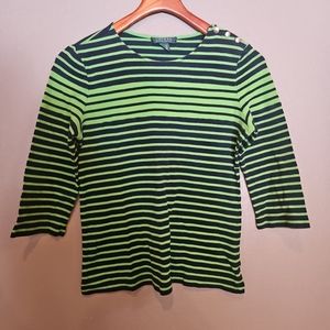 Lauren Ralph Lauren 3/4 Sleeve Top Large Y2K